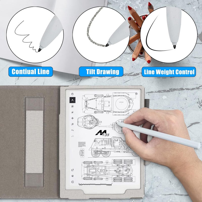 REEYEAR 10 Pcs Remarkable Maker Pen Tips, Replacement Nibs fits for Remarkable 2/1 Samsung S Pen BOOX Super Note Stylus,HB Fiber Wear Resistance Enhancement Note Taking Fine Nibs - Image 5
